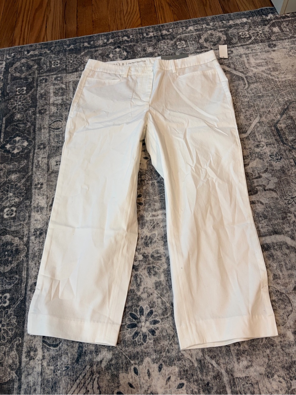 Talbots White Straight-Leg Capri Pants